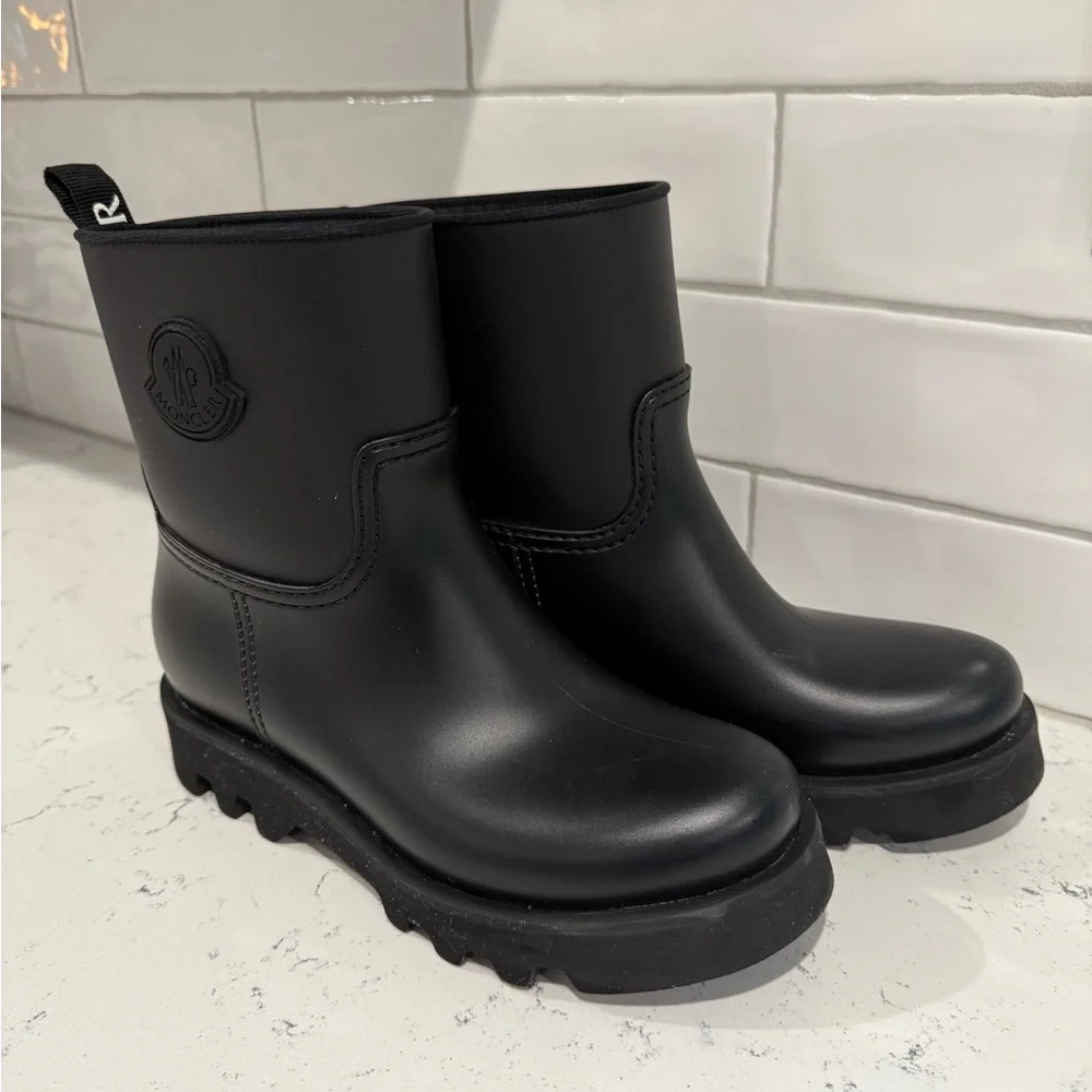 Moncler Ginette Black Rain Boots, SIZE 36 - Picture 3 of 8